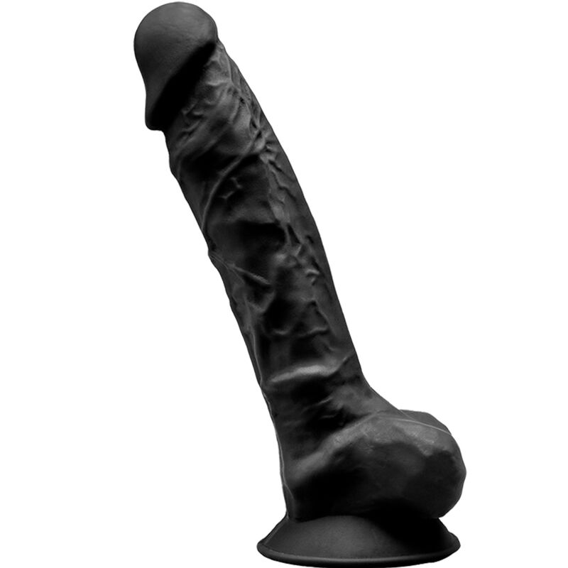 Model 1 Dildo Realistyczne Premium Silexpan Silikon Czarny 20 Cm