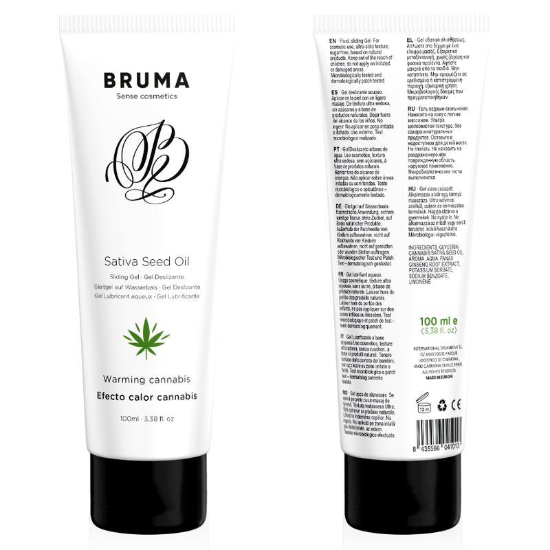 SATIVA-SAMENÖL-GLEITGEL MIT WÄRMENDEM CANNABISGESCHMACK 100 ml