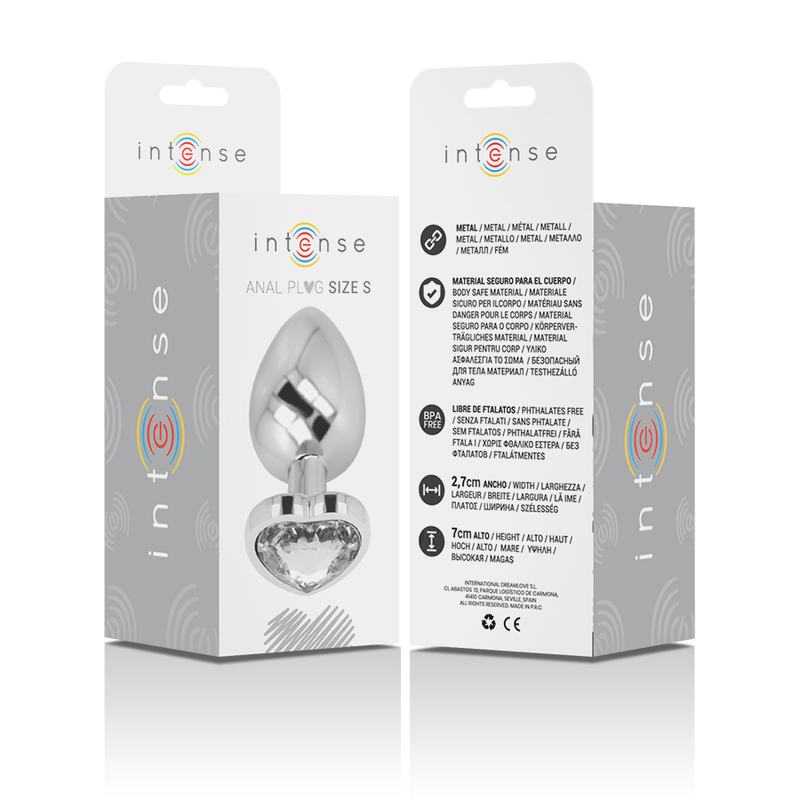 Vista 8 de Intense - Plug Anal Metal Aluminio Corazón Blanco Talla S