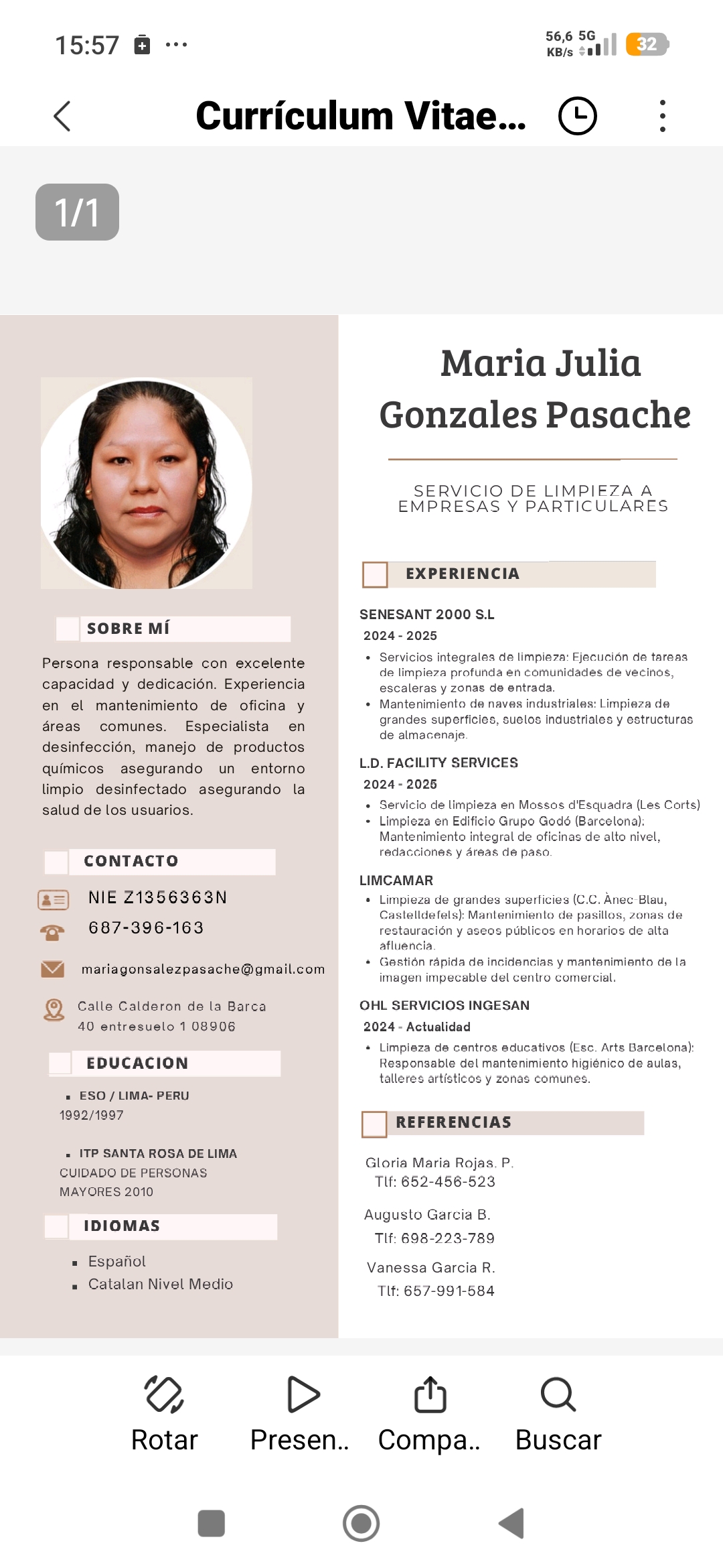 María Julia G., limpieza del hogar en Gava